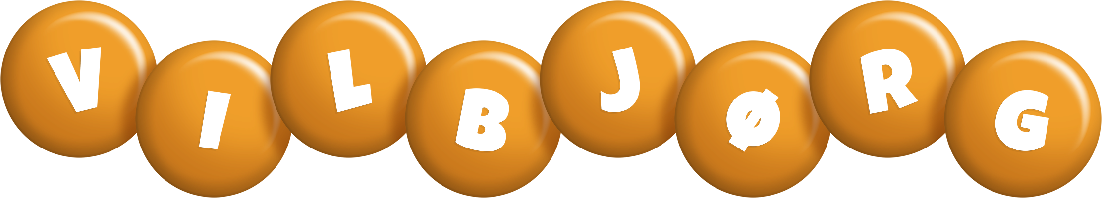 Vilbjørg candy-orange logo