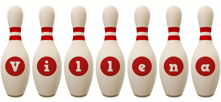 Villena bowling-pin logo