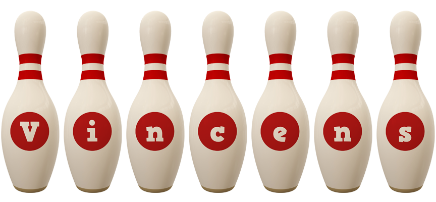 Vincens bowling-pin logo