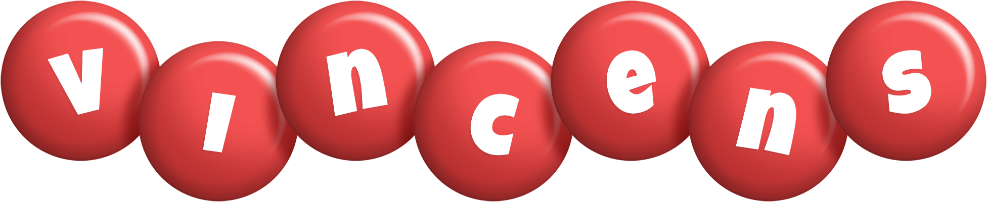 Vincens candy-red logo