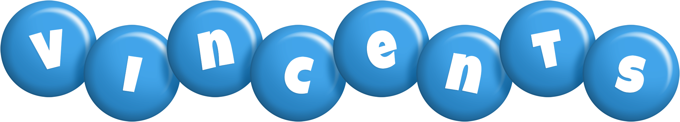Vincents candy-blue logo