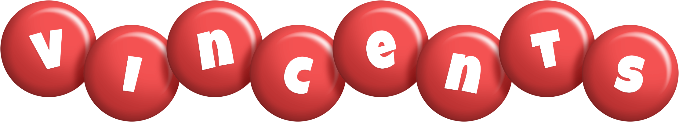 Vincents candy-red logo