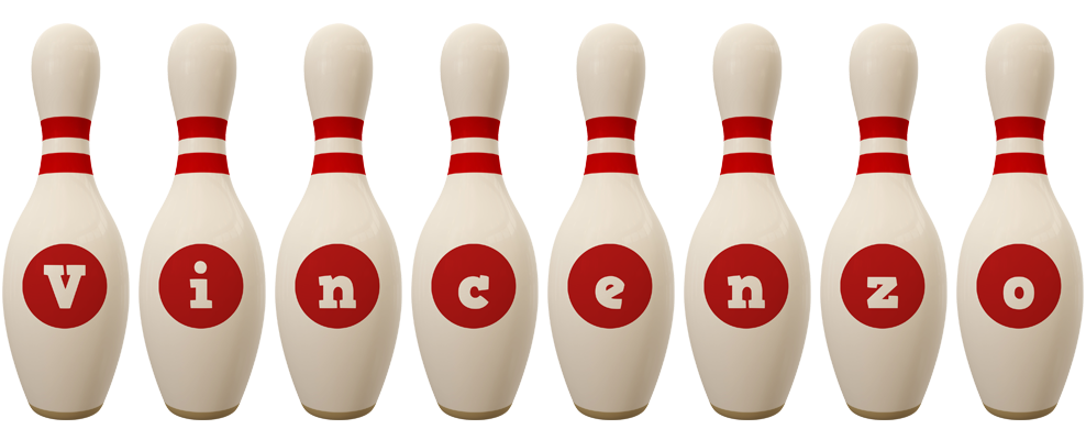Vincenzo bowling-pin logo
