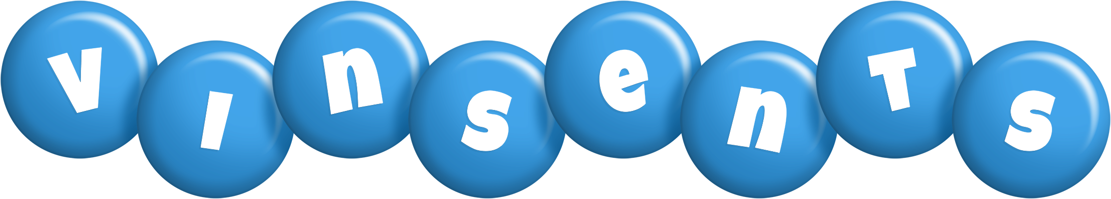 Vinsents candy-blue logo