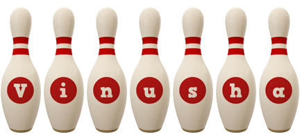 Vinusha bowling-pin logo