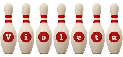 Violeta bowling-pin logo