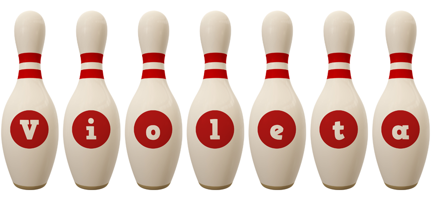 Violeta bowling-pin logo