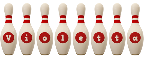 Violetta bowling-pin logo