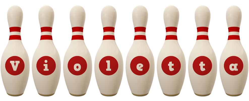 Violetta bowling-pin logo