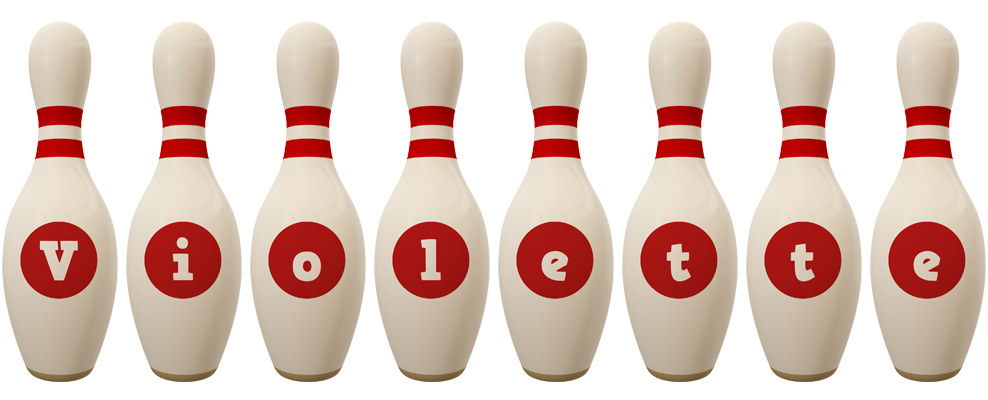 Violette bowling-pin logo