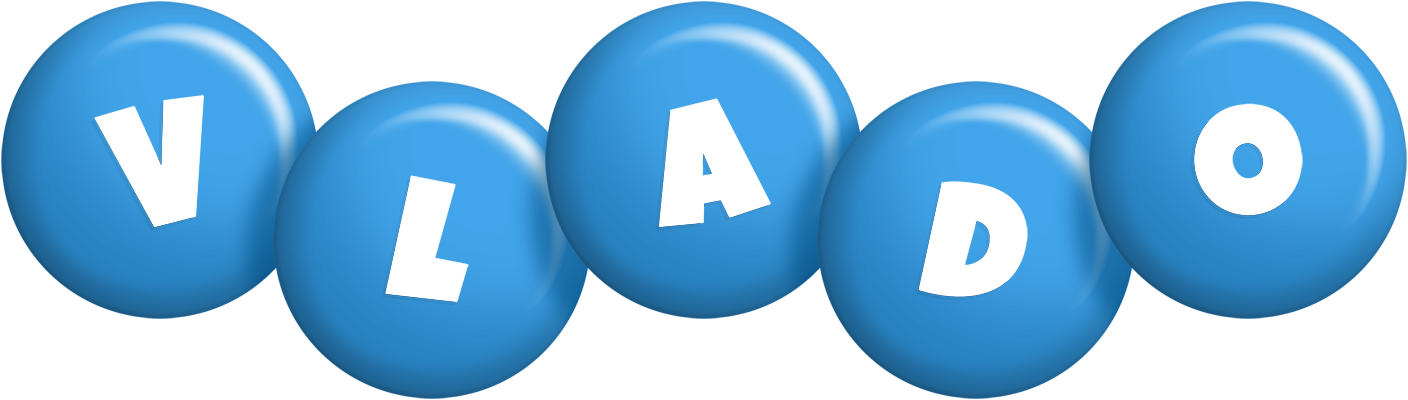 Vlado candy-blue logo