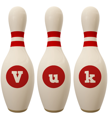Vuk bowling-pin logo