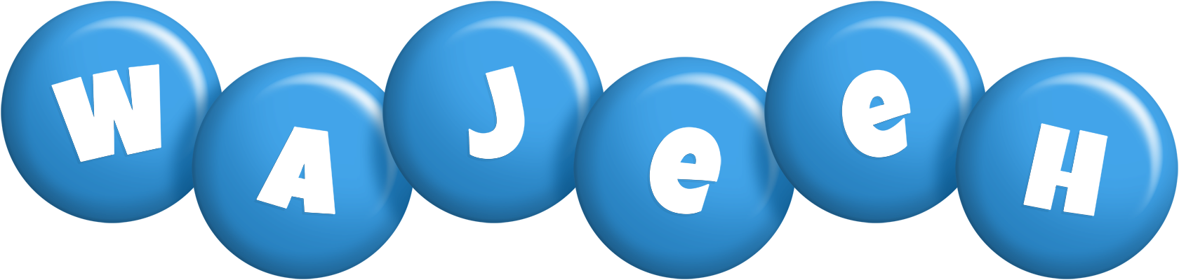 Wajeeh candy-blue logo