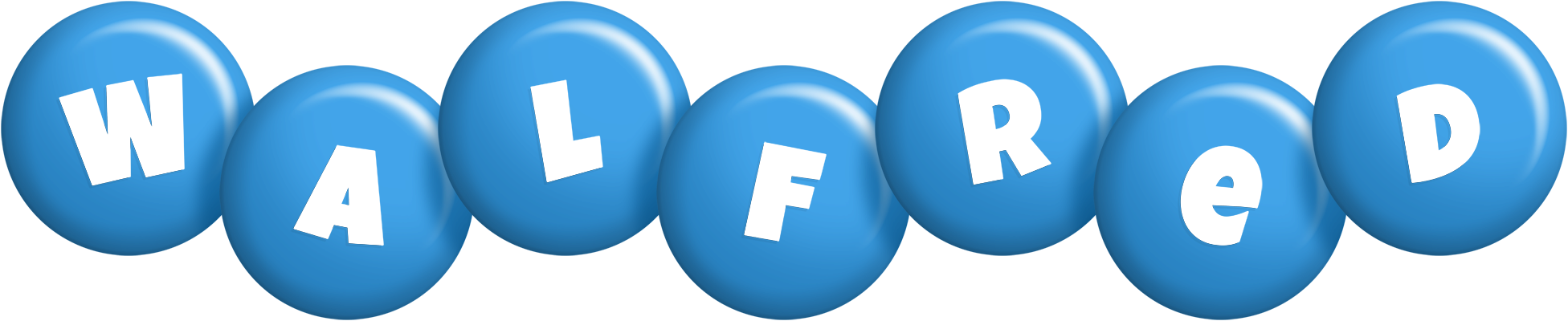 Walfred candy-blue logo