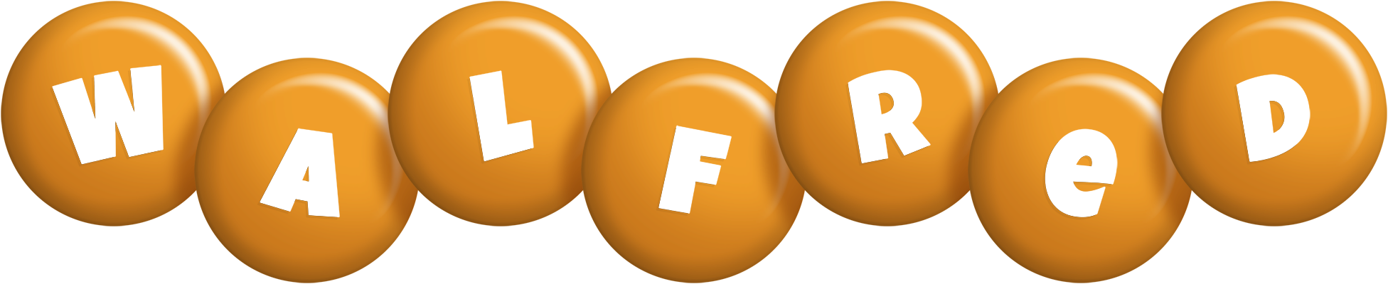 Walfred candy-orange logo