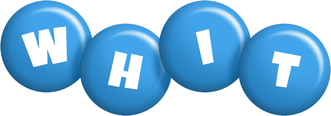 Whit candy-blue logo