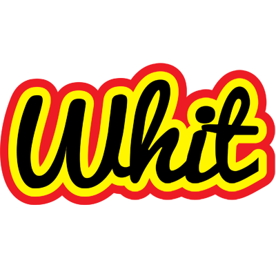 Whit flaming logo