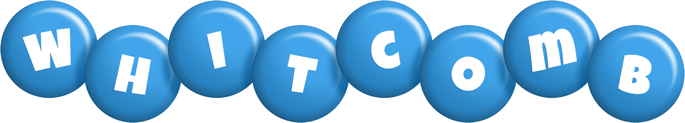 Whitcomb candy-blue logo
