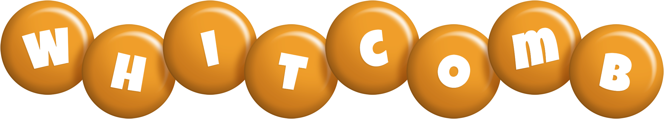 Whitcomb candy-orange logo