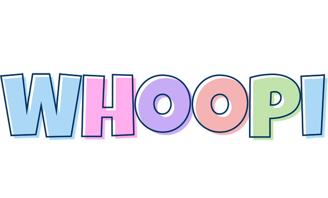 Whoopi pastel logo