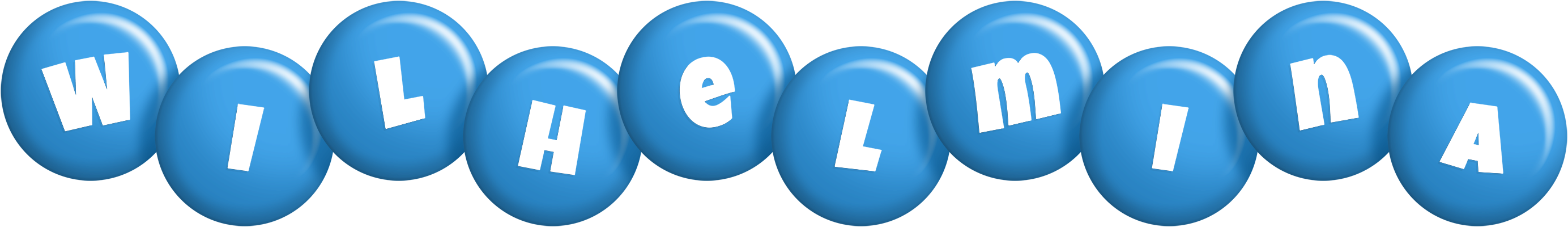 Wilhelmina candy-blue logo