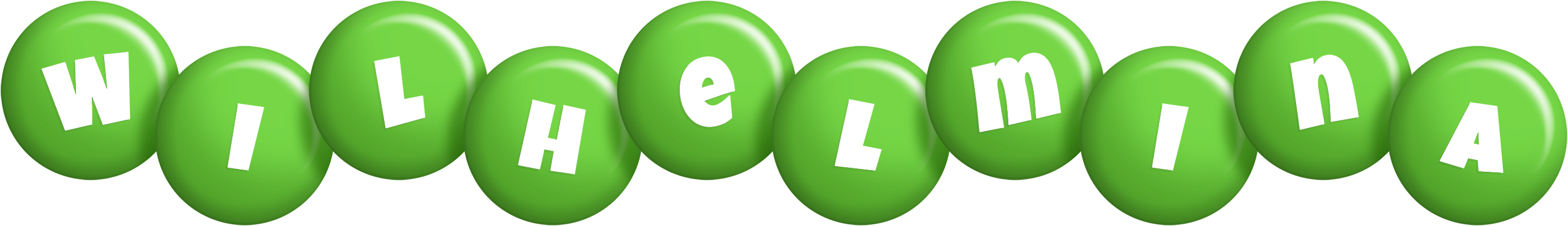 Wilhelmina candy-green logo