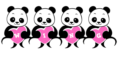 Wing love-panda logo