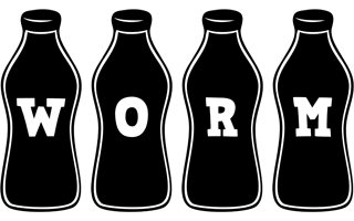 Worm bottle logo