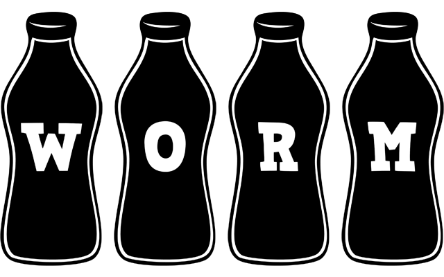 Worm bottle logo