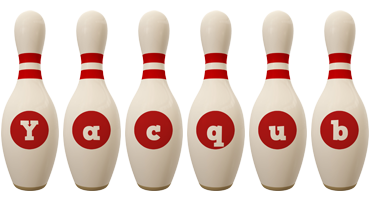 Yacqub bowling-pin logo