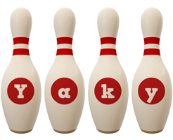 Yaky bowling-pin logo