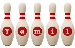 Yamil bowling-pin logo