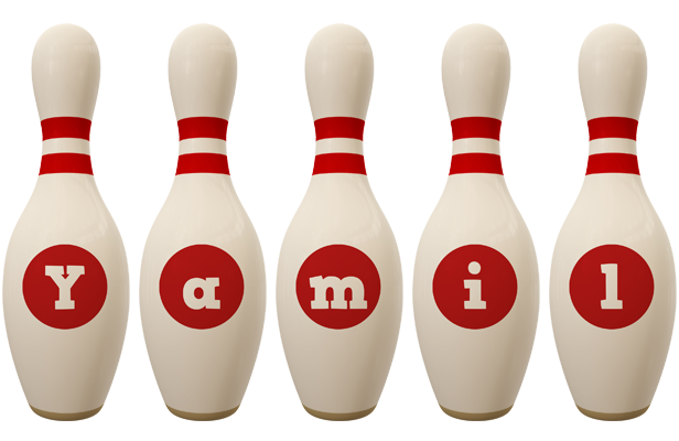 Yamil bowling-pin logo