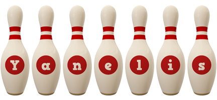 Yanelis bowling-pin logo