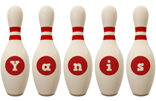 Yanis bowling-pin logo