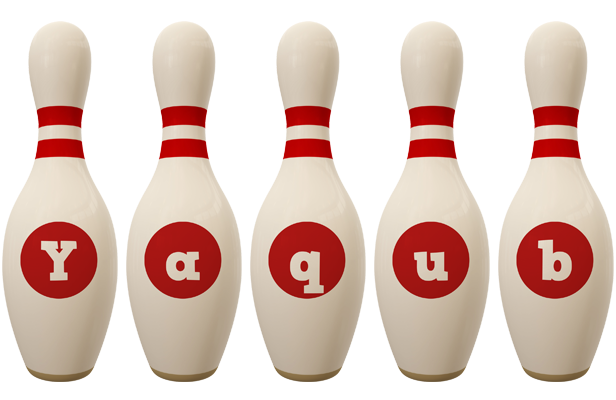 Yaqub bowling-pin logo