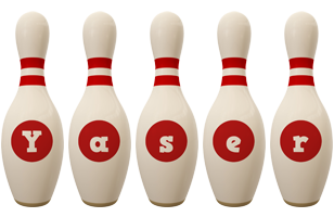 Yaser bowling-pin logo