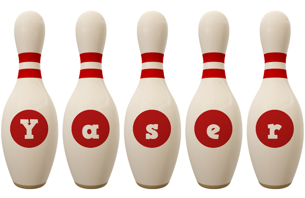 Yaser bowling-pin logo