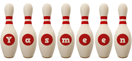 Yasmeen bowling-pin logo