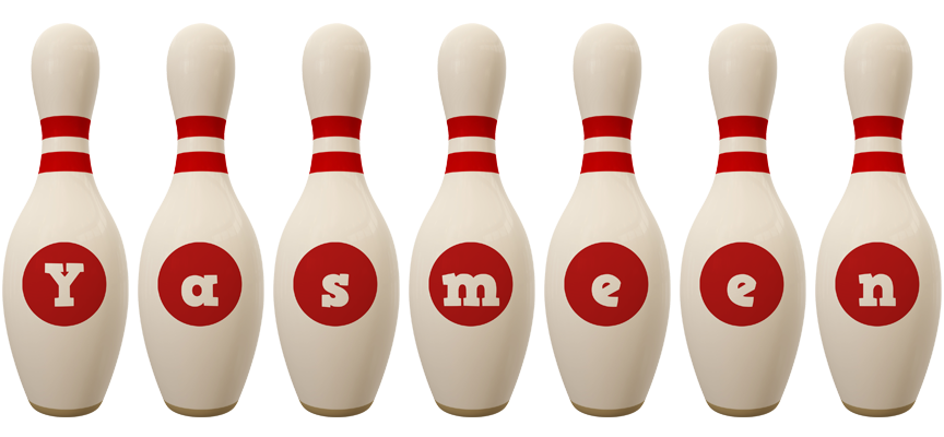 Yasmeen bowling-pin logo