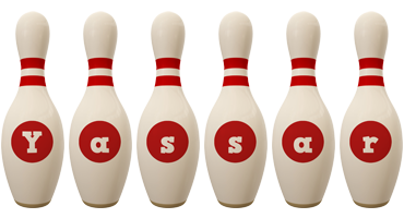 Yassar bowling-pin logo