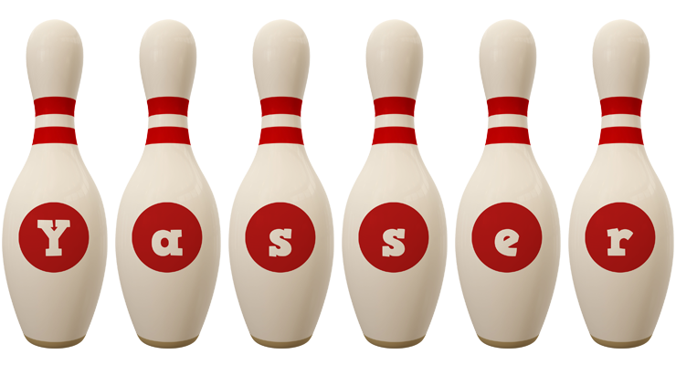 Yasser bowling-pin logo