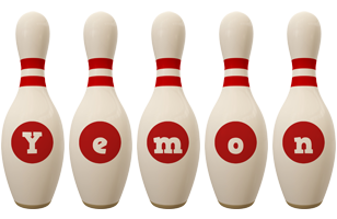 Yemon bowling-pin logo