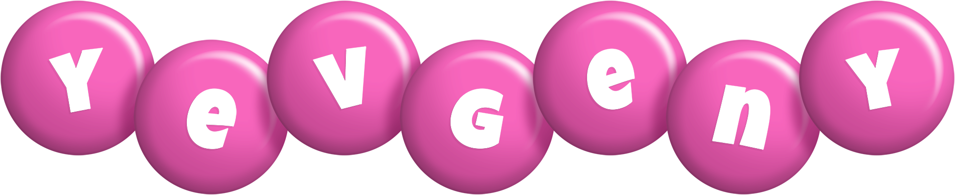 Yevgeny candy-pink logo