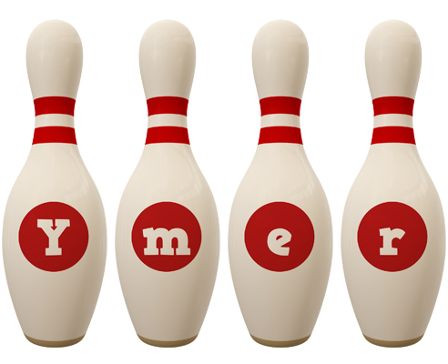 Ymer bowling-pin logo