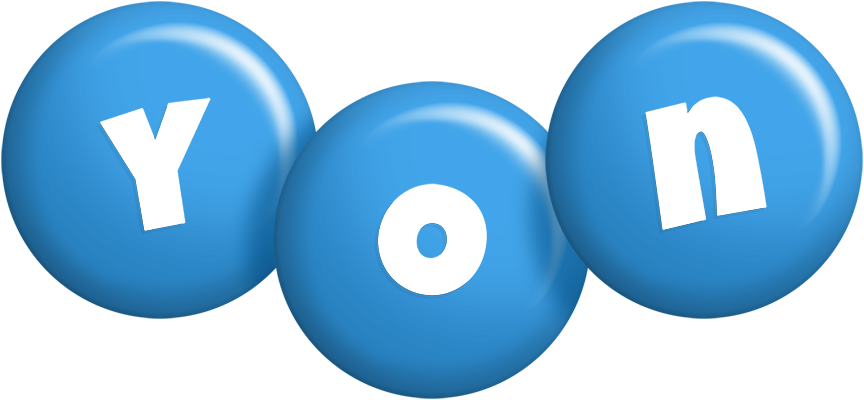 Yon candy-blue logo