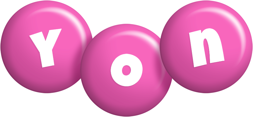 Yon candy-pink logo