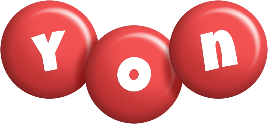 Yon candy-red logo