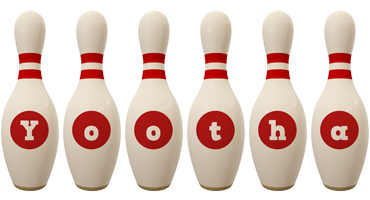 Yootha bowling-pin logo