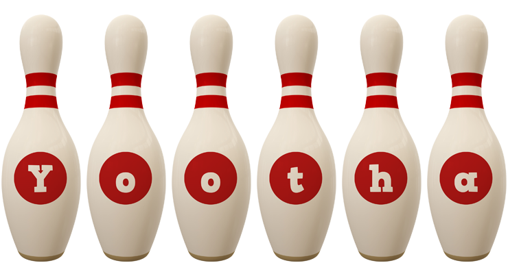 Yootha bowling-pin logo